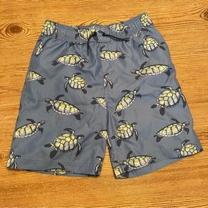 Tea Collection Blue Turtle Print Swim Trunks